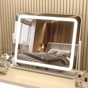 Primetek Vanity Mirror With Lights, 22'X19' Large Makeup Mirror With Lights, Led